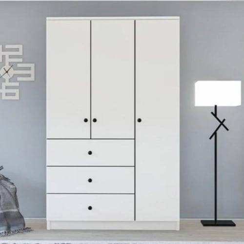 خزانة ملابس ابيض 3 ابواب