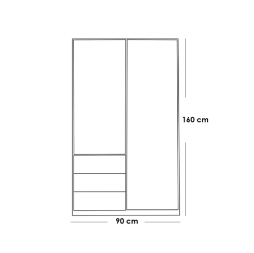 خزانة ملابس ابيض 3 ابواب