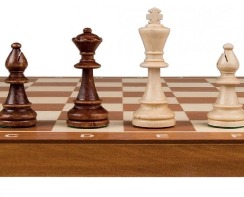 لوح شطرنج خشبي احترافي قابل للطي