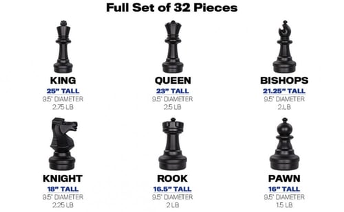 شطرنج عملاق - رقعة و قطع شطرنج عملاقة