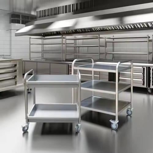 عربة خدمة استيل 3 دور 75 سم