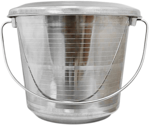 سطل استيل بغطاء