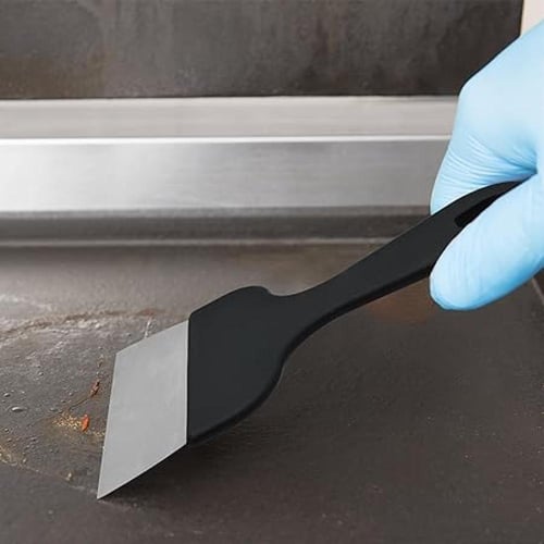 قشاطة صاج استيل مقبض اسود