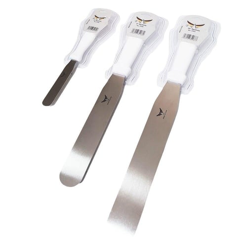 اسباتول حلواني استيل سادة يد ابيض ( مقاسات )