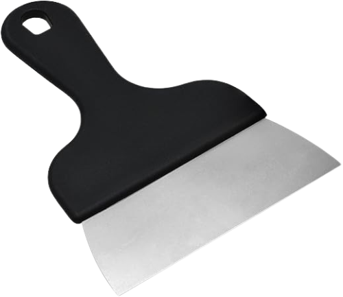 قشاطة صاج استيل مقبض اسود