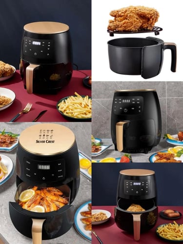 قلاية هوائية بدون زيت أسود 2400 واط 6 لتر