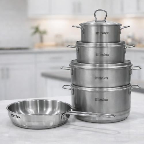 طقم قدور استانلس استيل 9 قطع ضمان 10 سنوات