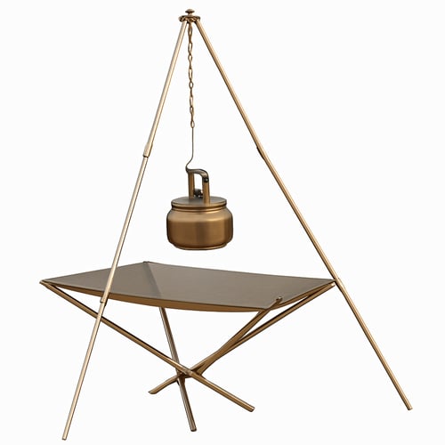 حامل ثلاثي + مشب شبك