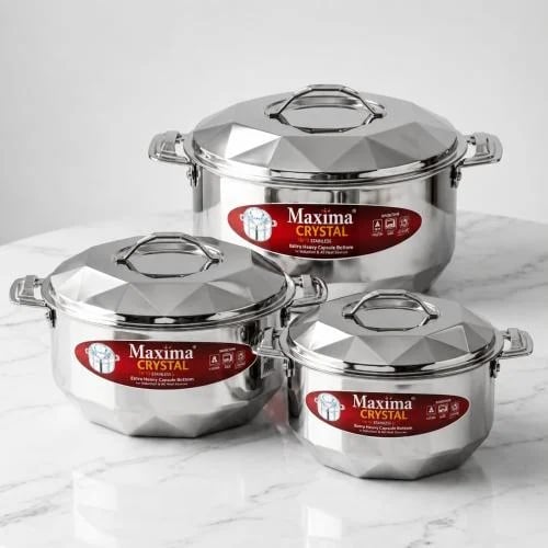 Indian stainless steel food container set, crystal...