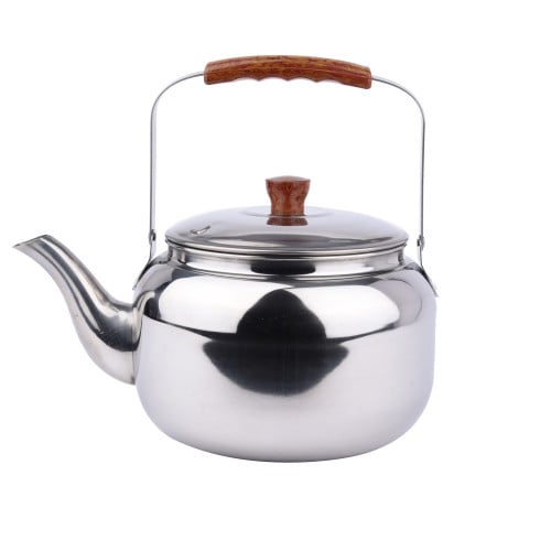 ابريق شاي استيل 3 لتر مقبض بلاستيك بني