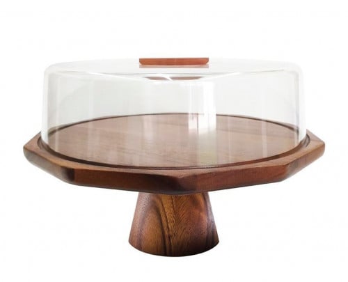 ستاند كيك خشب بقاعدة