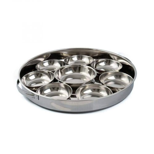 صينية تقديم فطور استيل هندي كبير