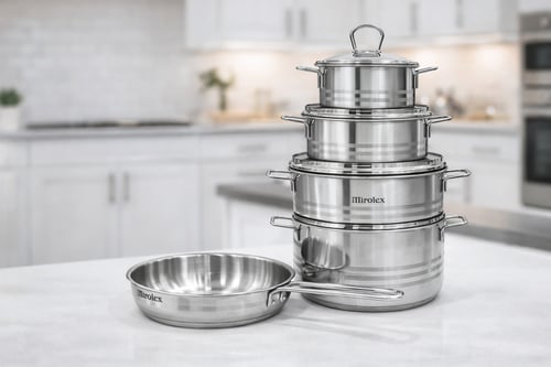 طقم قدور استانلس استيل 9 قطع ضمان 10 سنوات