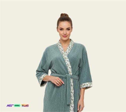 روب حمام بحافة مزخرفة كبار قطعة واحدة لارج اخضر فا...