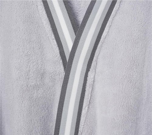 روب حمام بحافة شريطية كبار قطعة واحدة لارج رصاصي