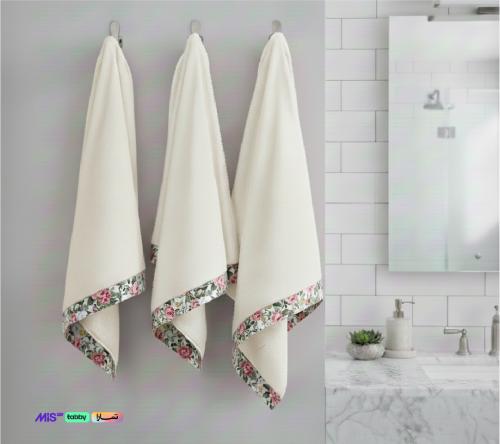 منشفة هوفن بحافة مزخرفة 70*140 كريمي