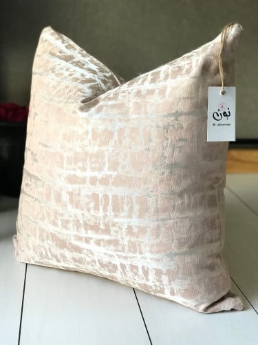 غطاء وسادة مونتي جاكار وردي باهت