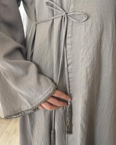 عباية لينن بشك خرز