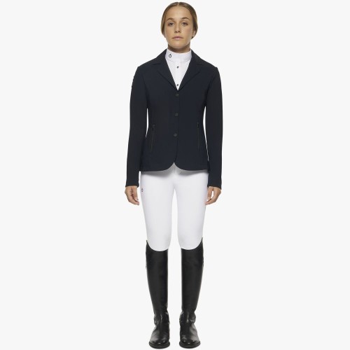 GIRL'S ZIP RIDING JACKET WITH TECHNICAL KNIT INSER...