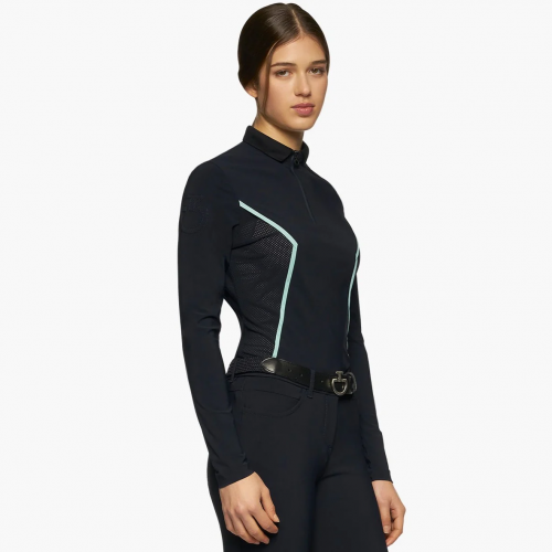 Jersey Zip Training Polo Perforated Inserts