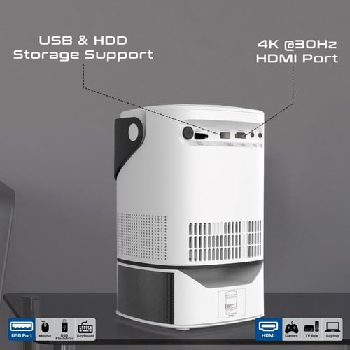 بروميت - جهاز عرض 4K Ultra HD بتقنية LCD، سطوع 250...