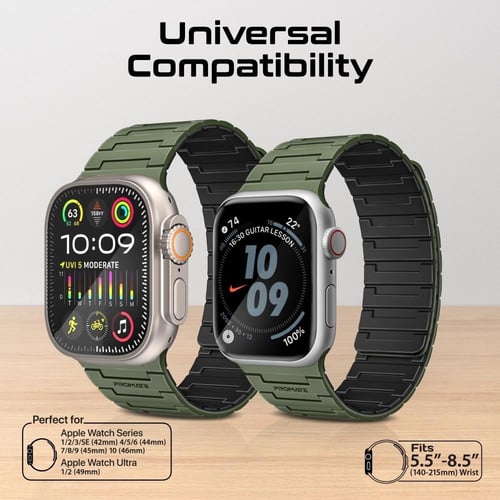 بروميت - سوار ساعة مميز من السيليكون مع إغلاق مغنا...