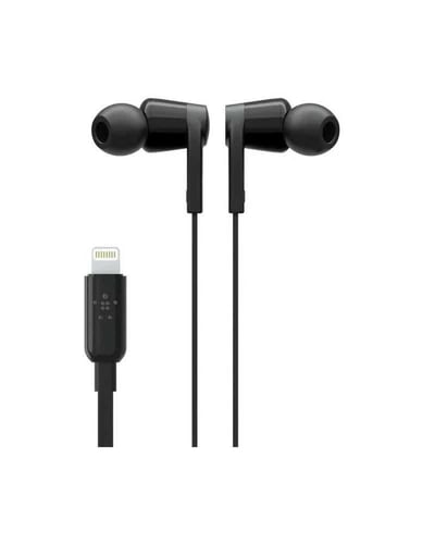 بيلكن - سماعة بسلك لايتننق مع ميكروفون مدمج - أسود