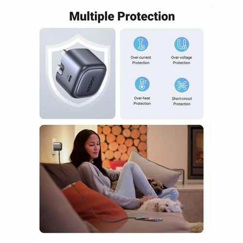 يوجرين - شاحن جداري بمنفذ PD بتقنية GaN وبقوة 20 و...