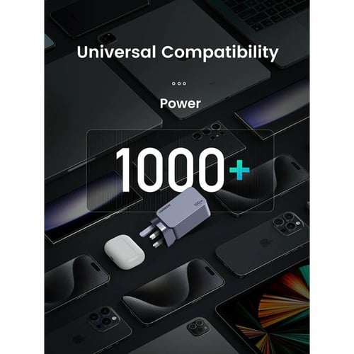 يوجرين - شاحن جداري نيكسود بمنفذين USB-C وبمنفذ US...