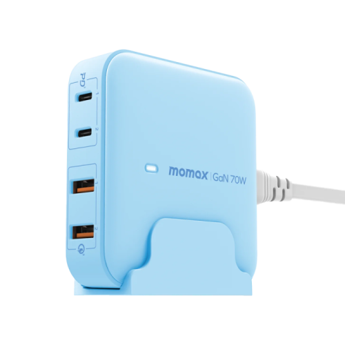 موماكس - شاحن مكتبي ون بلق بتقنية GaN بمنفذين USB-...