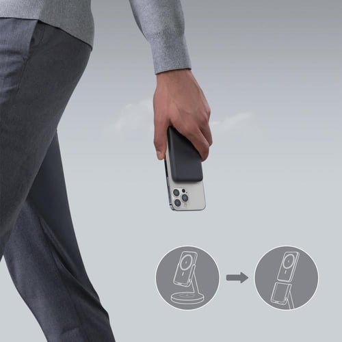 انكر - شاحن لاسلكي مغناطيسي ماغ-غو 633 - اسود