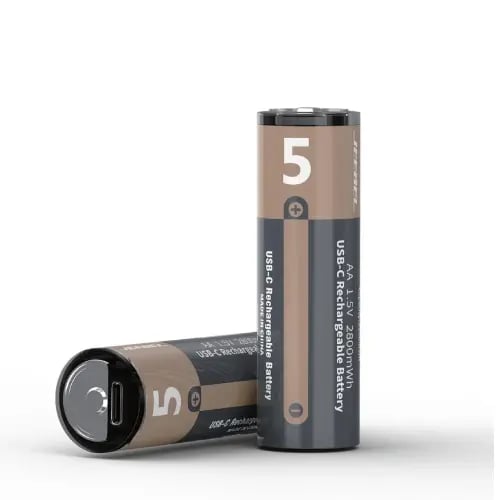 جيبيل -بطاريات جيبيل JE-B380 AA ليثيوم قابلة للشحن بمنفذ USB-C وقوة 2800 ملي واط في الساعة