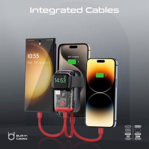 بروميت - باور بنك بسعة 10 الف ملي امبير كيبل تايب...