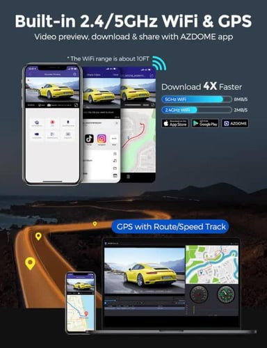 ازدوم - داش كام AZDOME M550 Pro كاميرا أمامية 4K خ...