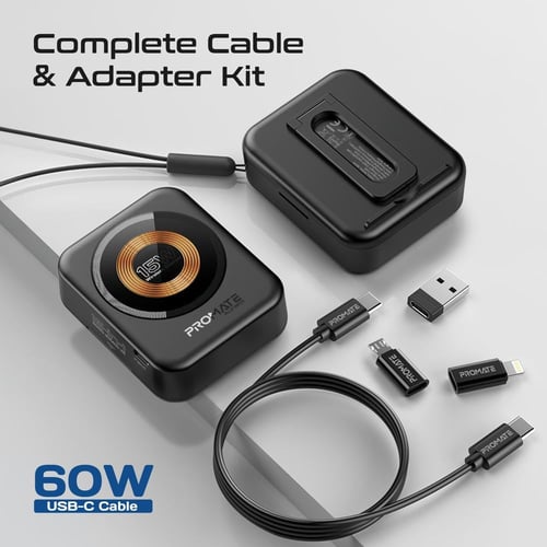 بروميت - مجموعة شحن لاسلكي مدمجة بقدرة 15 واط مزود...