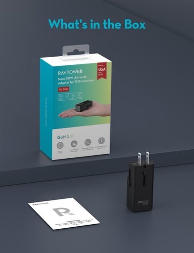 راف باور - فيش سفر نانو بقوة 30 واط بمنفذ تايب سي