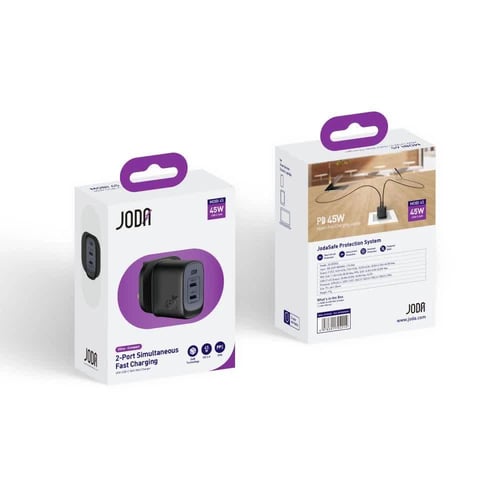 جودا - شاحن جداري JODA Mobi بقوة 45 واط بمنفذين تا...