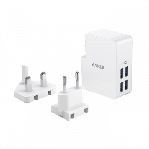 انكر - شاحن جداري باوربورت 27 واط مع 4 منافذ USB ل...