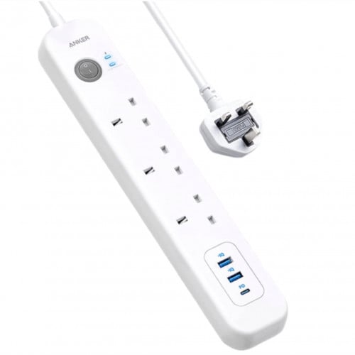انكر - توصيلة 3 منافذ طاقة ومنفذين USB ومنفذ PD بق...