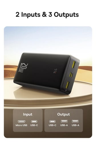 بيسوس - بطارية LifePO4 رقمية بسعة 18400 ملي امبير...