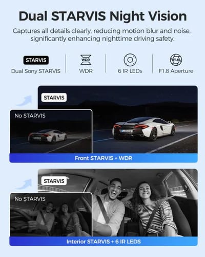 ازدوم - داش كام AZDOME M550 Max ثلاث كاميرات أمامي...