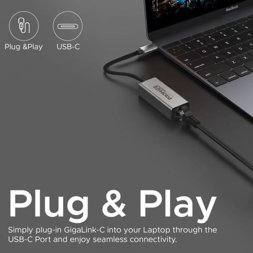 بروميت - محول USB-C عالي السرعة إلى RJ45 Gigabit ا...