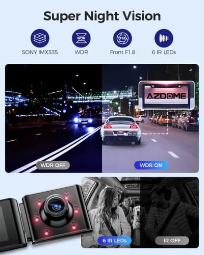 ازدوم - داش كام AZDOME M550 Max ثلاث كاميرات أمامي...