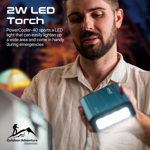 بروميت - ثلاجة صغيرة متنقلة بسعة 40 لتر مزودة ببطا...