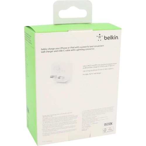 بيلكن - باندل شاحن جداري بقوة 30 واط مع كيبل بي دي...