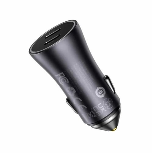 بيسوس - شاحن سيارة بمنفذين تايب سي بقوة 40 واط - ا...