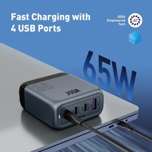 جودا - منصة شحن JODA فولتيكس بقوة 65 واط بثلاث منا...