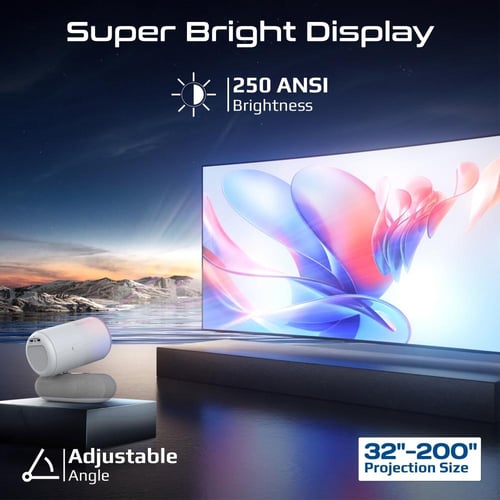 بروميت - بروجكتر LCD لاسلكي جاهز لدقة 4K مع نظام أ...