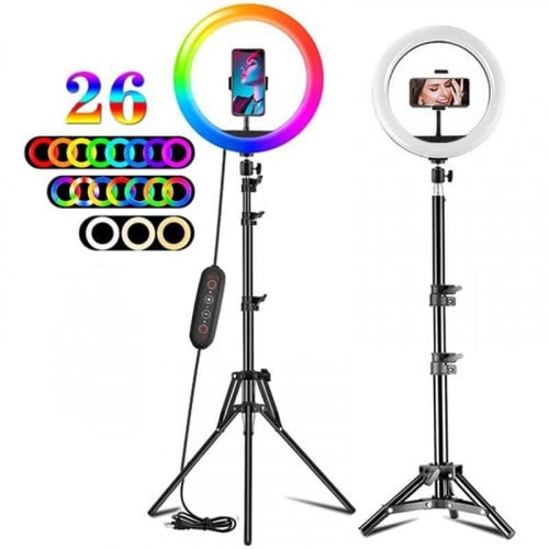 إضاءة رنج لايت بعدة الوان مع قاعدة لتثبيت الجوال و...