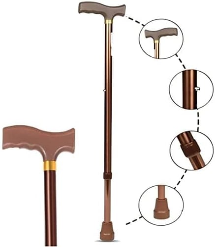 عكاز طبي لون بني فاتح